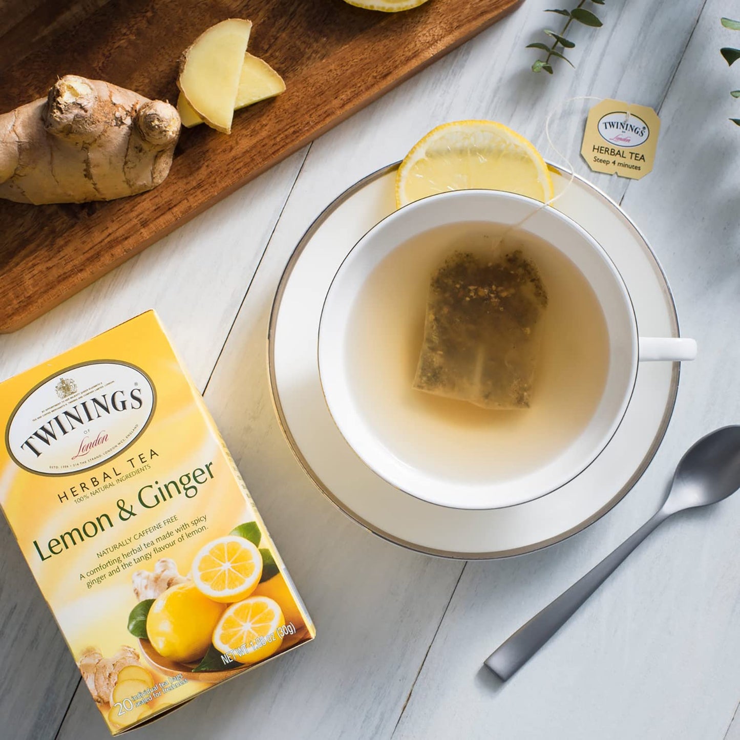 Twinings Herbal Tea Bags Variety 6-Pack - Naturally Caffeine-Free Teas, Peppermint, Red Rooibos, Lemon & Ginger & Camomile Varieties, 20 Count Each