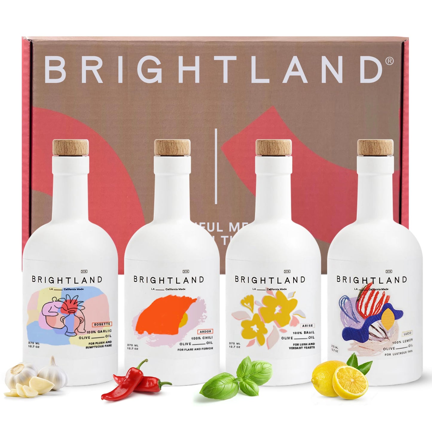 Brightland Infused Olive Oils, The Artist Capsule - Cold-Pressed Made with Early-Harvest Frantoio and Arbosana Olives - High Polyphenol & Infused