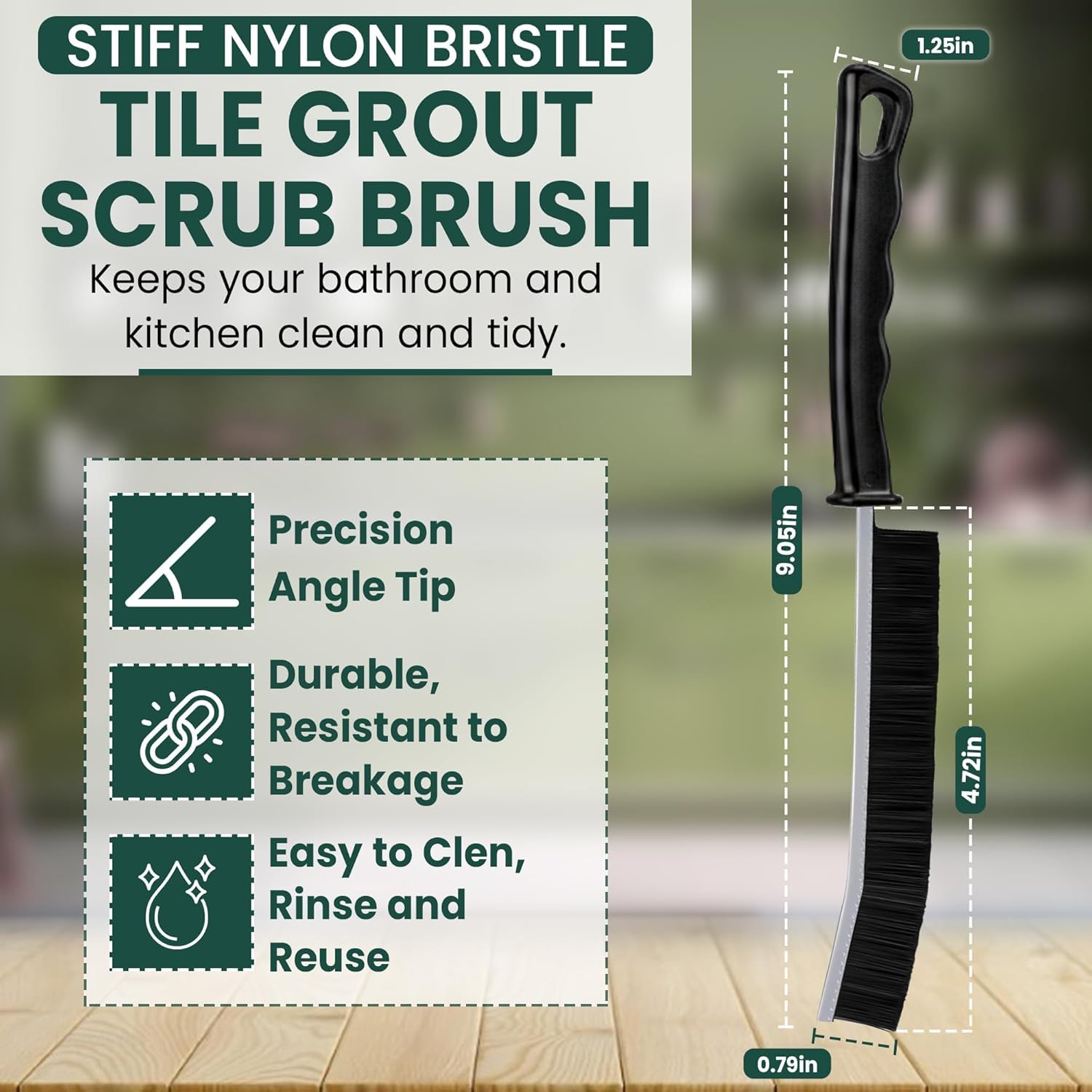 Crevice Cleaning Brush Set - 6Pcs Hard Bristle Cleaning Tools for Grout, Tile Floors, Gaps & Narrow Spaces - Small Grout Scrub Brush for Cleaning
