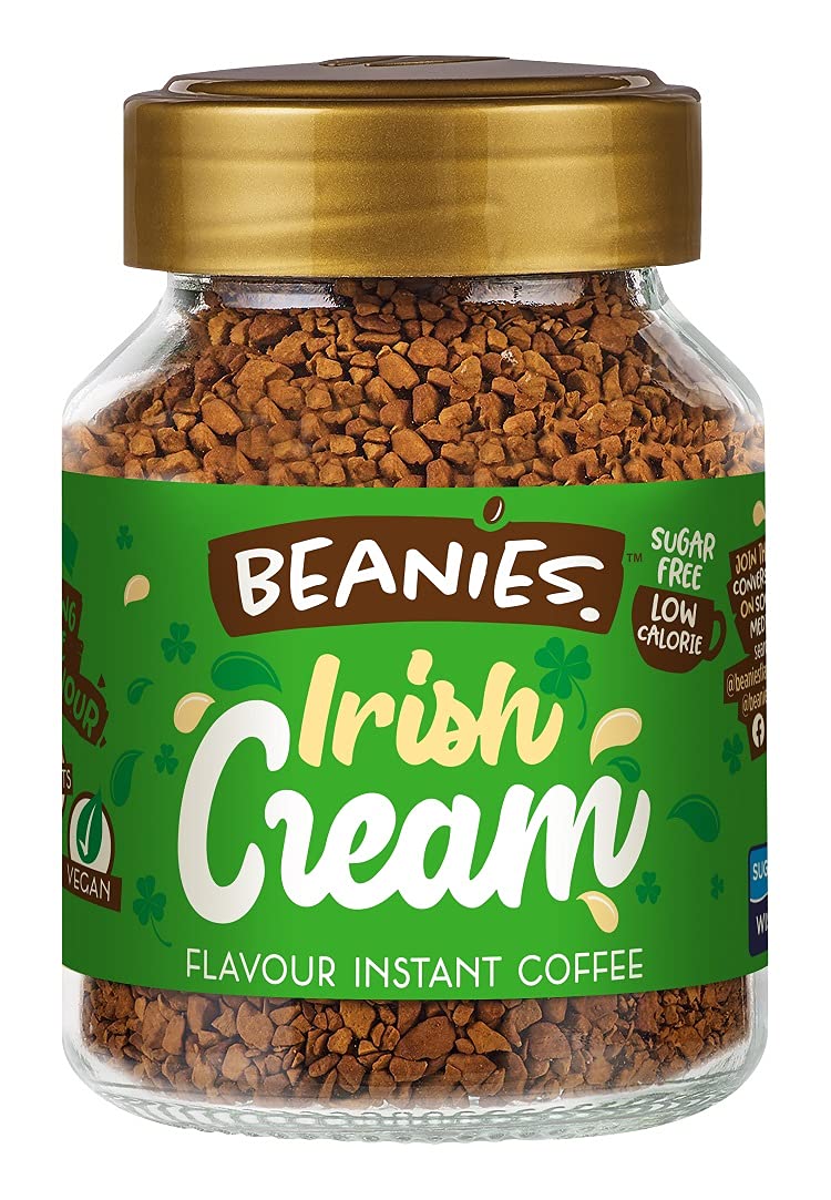 Beanies Flavour Instant Coffee - Irish Cream Instant Flavored Coffee - Bold & Adventurous Full-On Flavor - An Indulgent Sugar Free Taste Explosion
