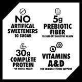 Oikos 30g Protein Shake, Mocha Latte, Shelf Stable, High Protein Drinks, Ready to Drink, 5g Prebiotic Fiber, 12 fl oz Bottle, 4 Count