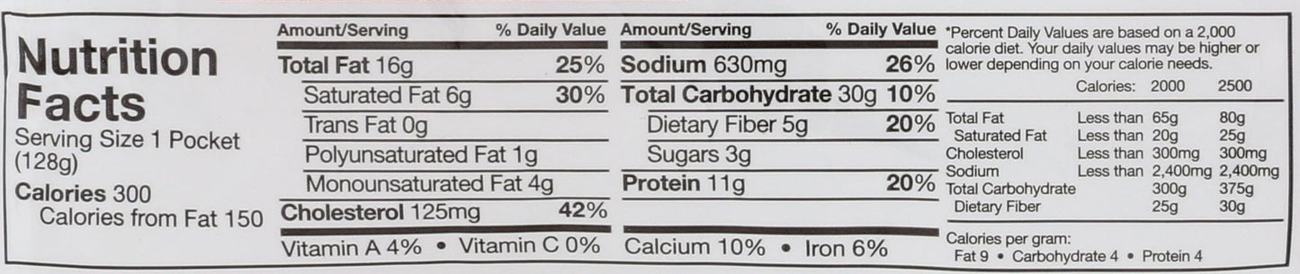 GLUTENFREEDA Pocket Sandwich Bacon & Egg, 4.5 OZ