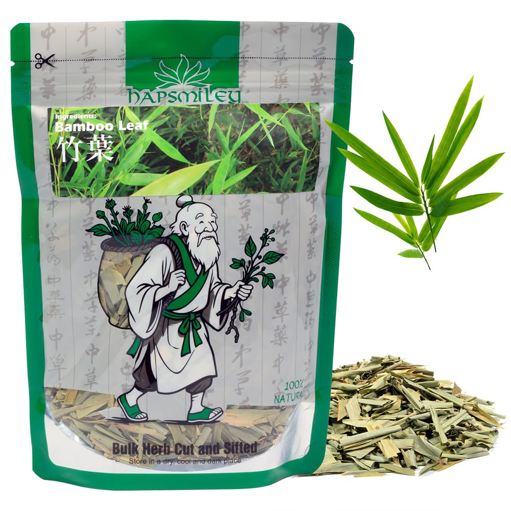 Hapsmiley Bamboo Leaves Tea, Organic Bamboo Leaf Tea (??/DanZhuYe/?? ?? ?) Dried Loose Leaves 60g (2 oz)