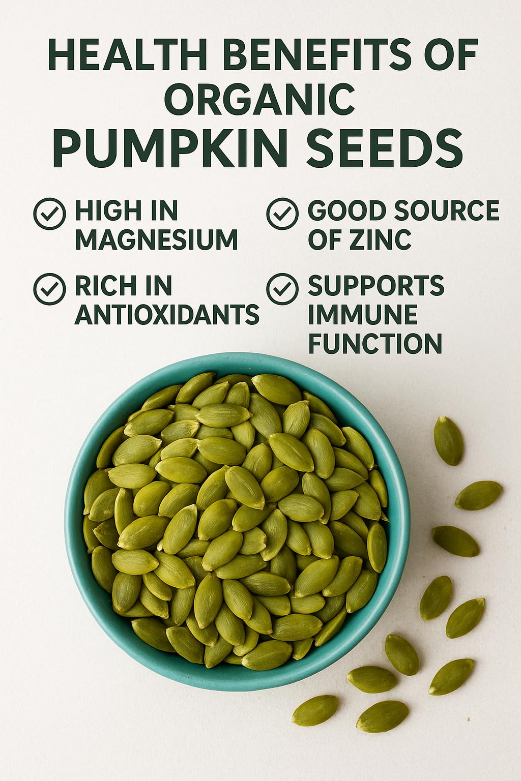 Organic Raw Pumpkin Seeds 2-lb (32 oz), Premium Shelled Pepitas, 2-pound bag, Non-GMO, Vegan, Kosher, Raw, Keto, Paleo