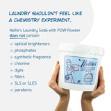 Nellie's Laundry Soda with POW Powder - 250 Loads - Environmentally Conscious Laundry Detergent with Stain-Fighting Active Enzymes - High-Efficiency