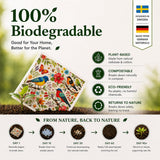 10 PCS Birds Print Swedish Dishcloths for Kitchen 100% Biodegradable, Reusable Cellulose Sponge Cloths Ultra Absorbent, Eco Friendly Cleaning Towels