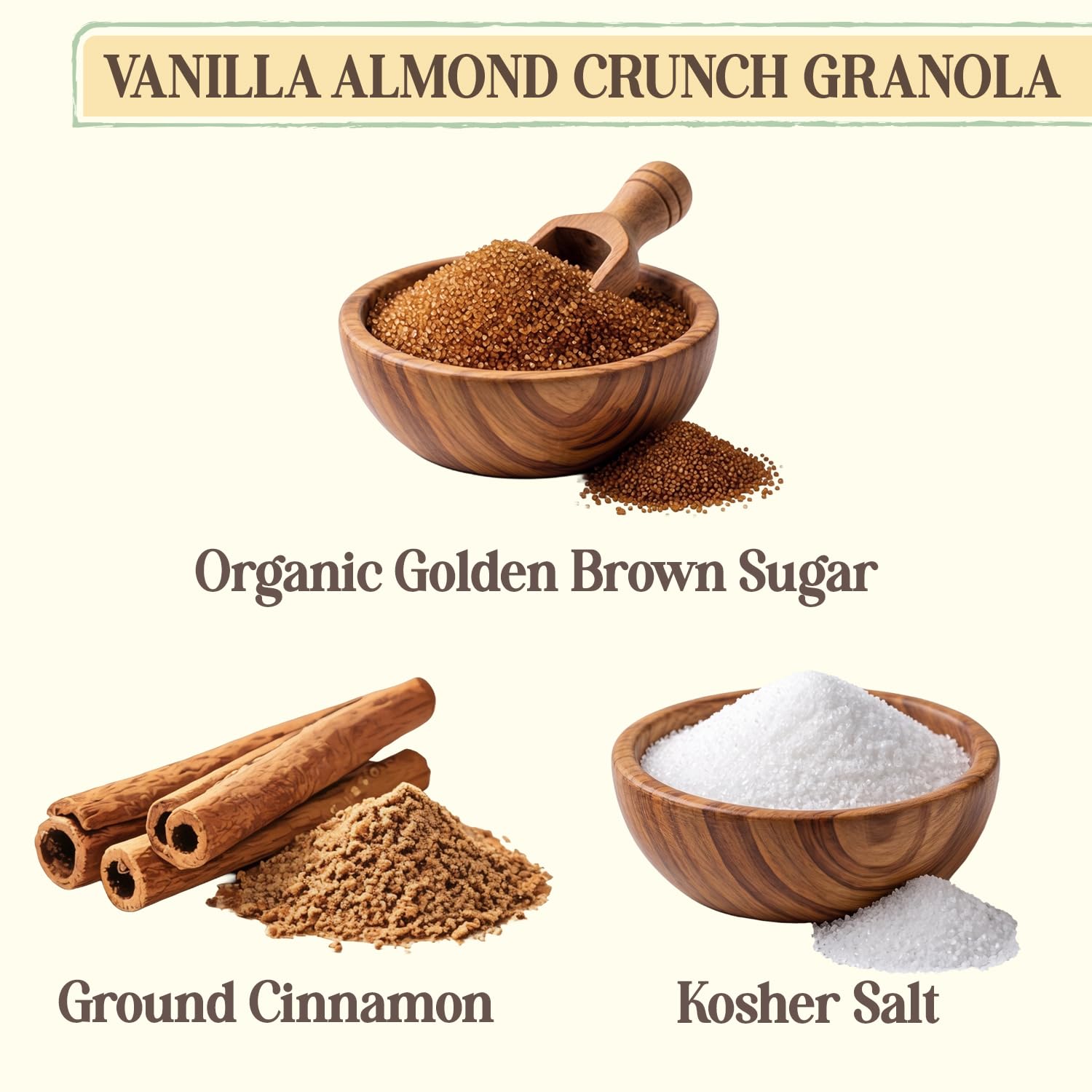 Laura's Gourmet Granola Vanilla Almond Crunch, 2 lb, Gluten-Free Oats, Vegetarian, Dairy & Soy Free Snack, Organic Honey, Almonds & Vanilla, Artisan