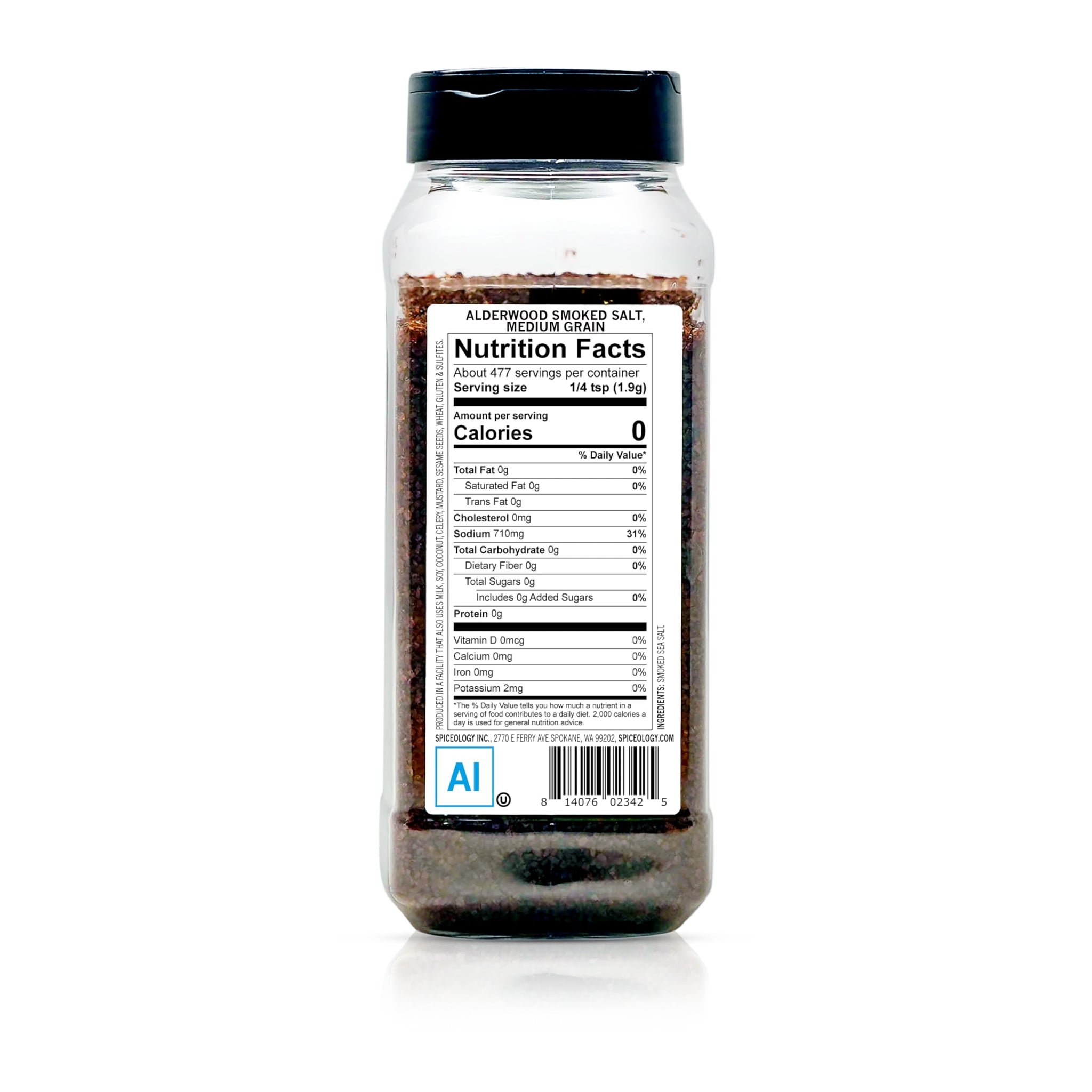 Spiceology - Alderwood Smoked Salt - Bold, Wood-Smoked Sea Salt - Ideal for Grilling, Finishing, Rubs, Cocktails & Roasted Veggies - Freshly Packed