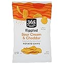 365 By Whole Foods Market, Potato Chips Rippled Cheddar & Sour Cream, 8 Ounce