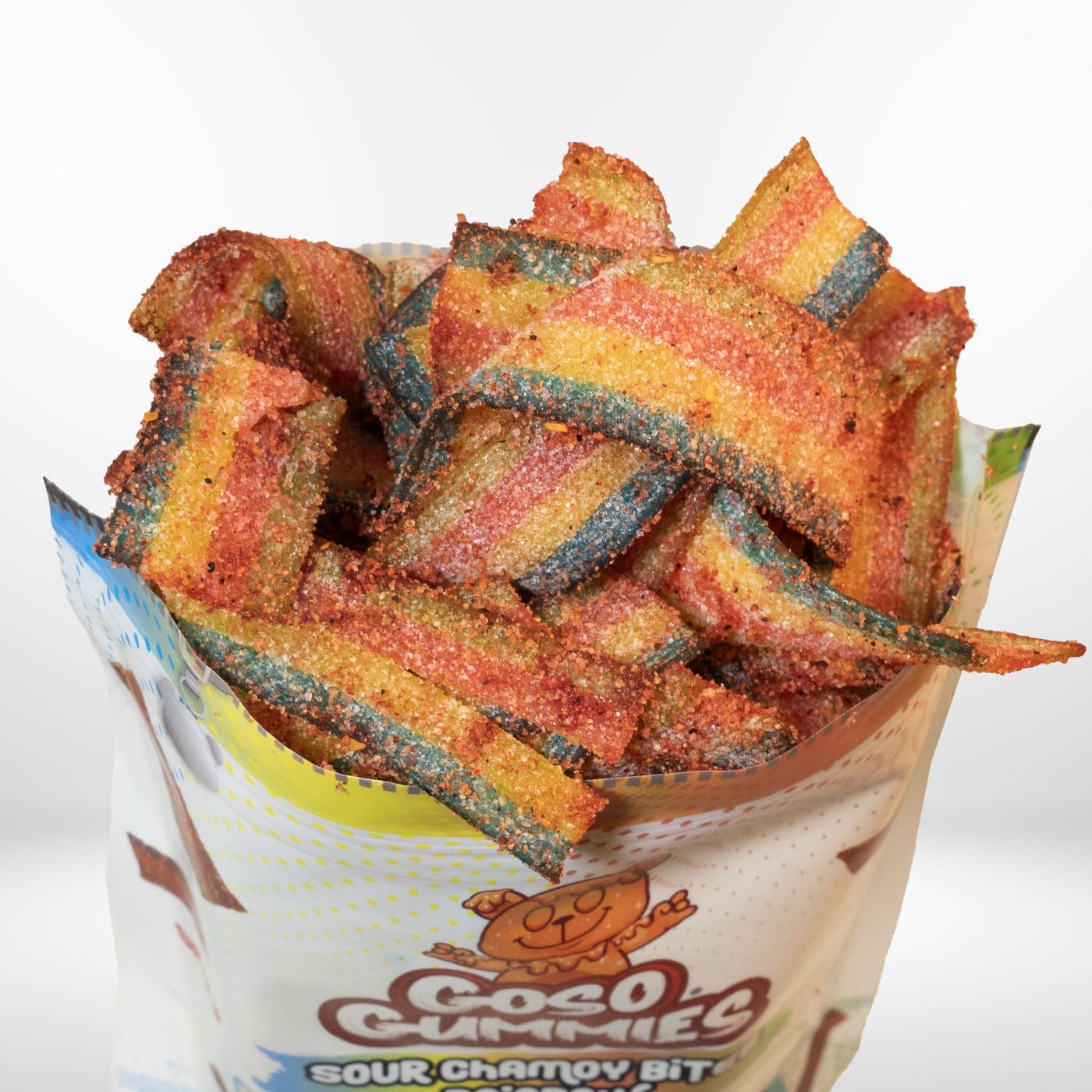 Goso Gummies Sour Rainbow Chamoy Belts 4oz Bag