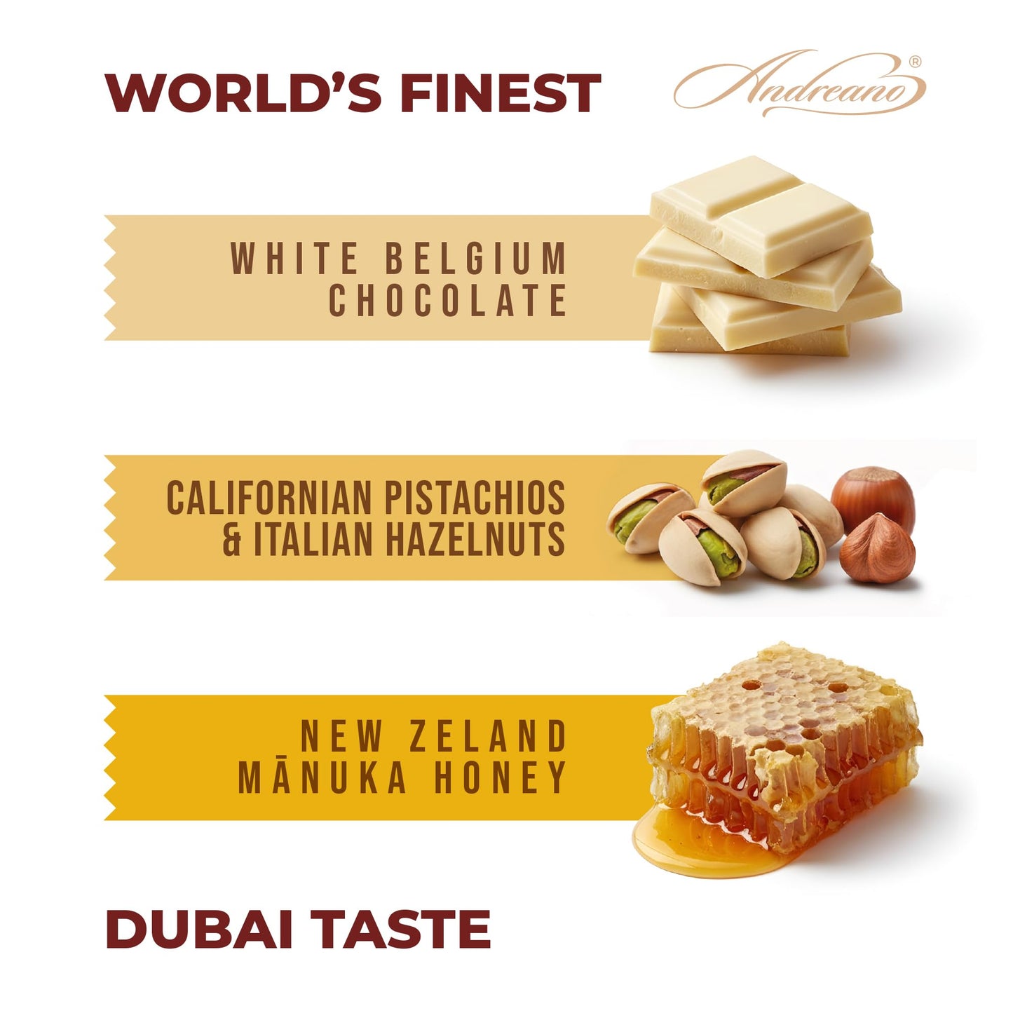ANDREANO Dubai Gold Chocolate Hazelnut Pistachio Cream with Manuka Honey - Crispy Kataifi Spread - Gourmet Dessert Filling & Chocolate Treat - 7.2 oz