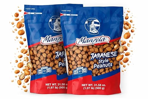 Manzela Crunchy Japanese-Style Flavor Peanuts | Large 900g Resealable Bag, Mexican Favorite with a Japanese Twist, No Artificial Flavors, Perfect