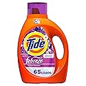 Tide Ultra Febreze Liquid Laundry Detergent, Spring and Renewal scent, 92 fl oz, 65 Loads, Laundry Detergent Liquid with All-Day Freshness