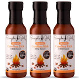 Simple Girl Carolina Style BBQ Sauce - Low Calorie, Sugar-Free, Vegan Friendly, Gluten Free, Fat Free, MSG Free - 12 oz Bottle (3 Pack)