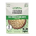 A Dozen Cousins Rice Cooked in Bone Broth Microwaveable Rice Packets | 7g Protein | Contains Collagen (Classic Chicken Broth, 8 Pack)