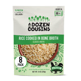 A Dozen Cousins Rice Cooked in Bone Broth Microwaveable Rice Packets | 7g Protein | Contains Collagen (Classic Chicken Broth, 8 Pack)