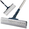 2 in 1 Window Cleaner Shower Squeegee with 12" Durable Squeegee,57.8" Long Handle,160°Rotatable Window Squeegee for Shower Glass Door,Car