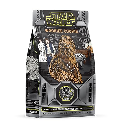 Bones Coffee Company Star Wars Wookiee Cookie Chocolate Chip Cookie Flavored Coffee, Medium Roast Low Acid Arabica Beans Compatible with Auto drip