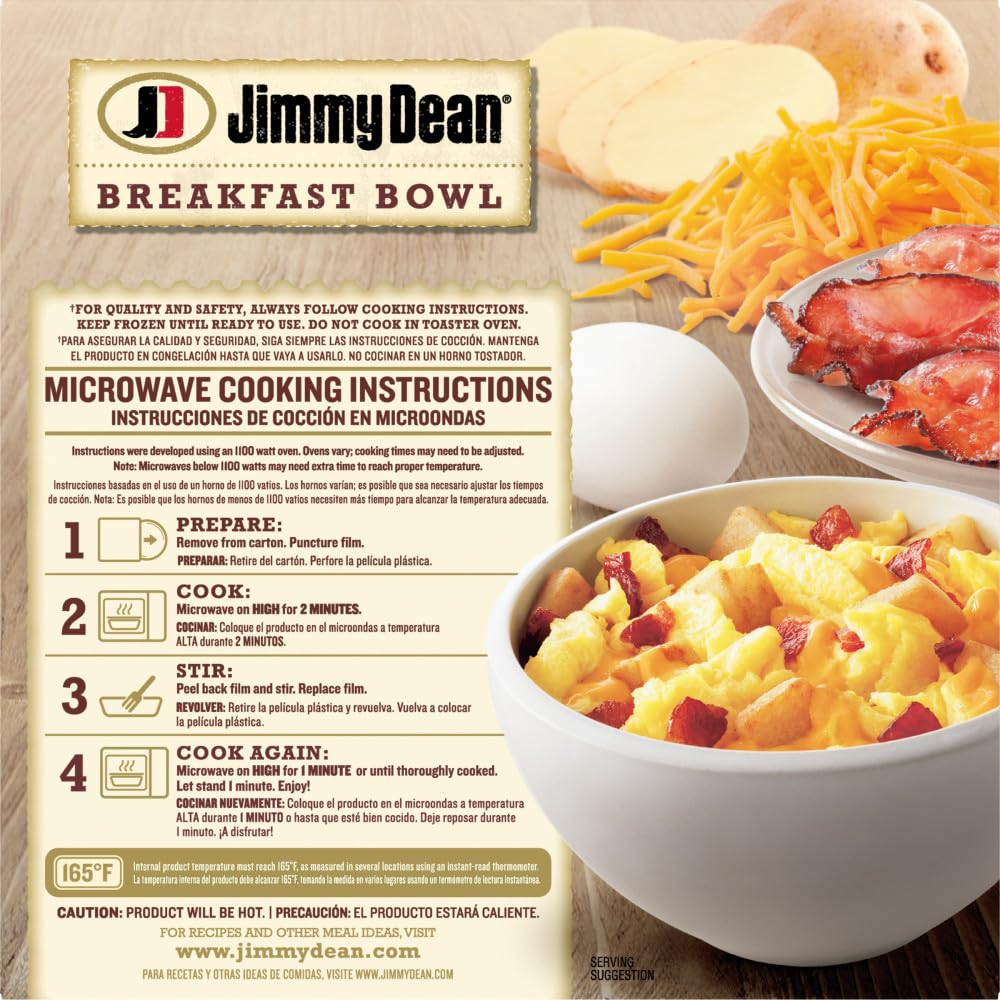 Jimmy Dean Bacon Breakfast Bowl, Single Serve (Frozen),7 Ounce (Pack of 1),47131