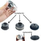 Dish Brush with Soap Dispenser,4X Pet Sponge, Kitchen Scrub for Dishes Pots Pans Sink Cleaning, Sponge Scrubber Holder Set (Grey Handle & Sponge) Dish