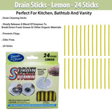 Fresh & Clean Drain Sticks - Lemon - 24 Sticks, Yellow