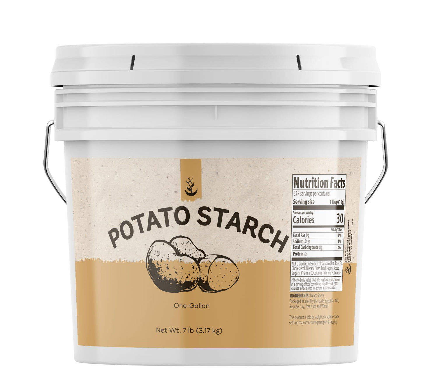 Pure Original Ingredients Potato Starch (1 Gallon) Wheat & Corn Alternative, Non-GMO, Baking & Cooking Thickener