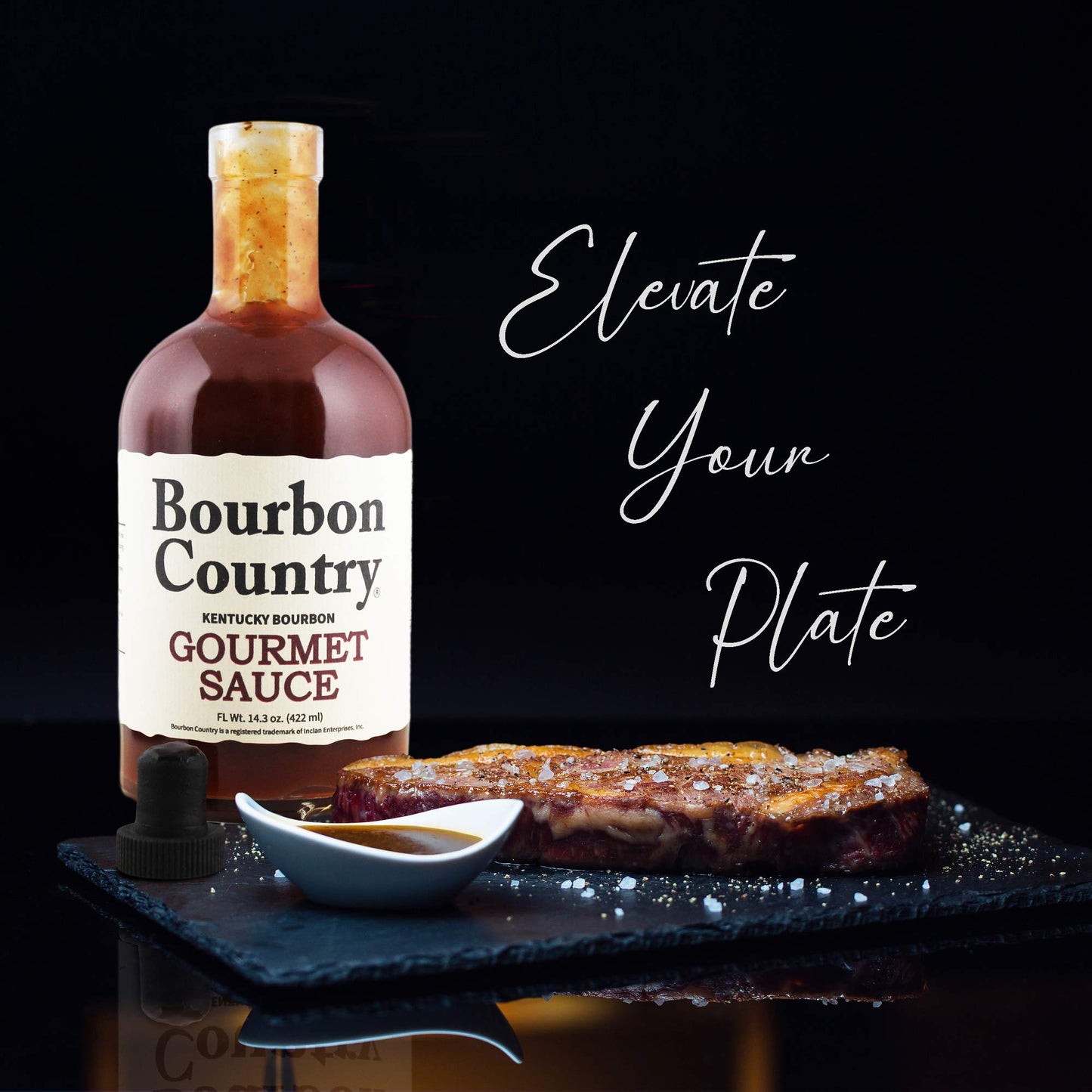 BOURBON COUNTRY GOURMET SAUCE | Marinade, Stir, Fry & Cook | Nappe Consistency | Fish & Steak Sauce | 14.3 Oz.