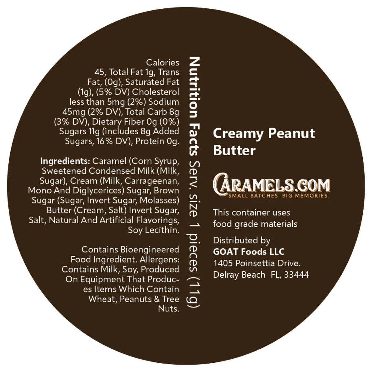 Caramels.com Chocolate & Peanut Butter Caramel Candy | Individually Wrapped
