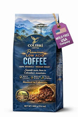 Low Acid Coffee, Ground coffee Medium Roast Colombian Coffee, Ground coffee for coffee maker, Ideal for Cold Brew and Reusable K Cups for Keurig 16 Oz