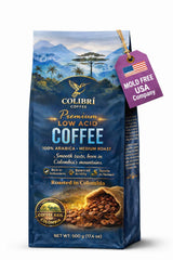 Low Acid Coffee, Ground coffee Medium Roast Colombian Coffee, Ground coffee for coffee maker, Ideal for Cold Brew and Reusable K Cups for Keurig 16 Oz