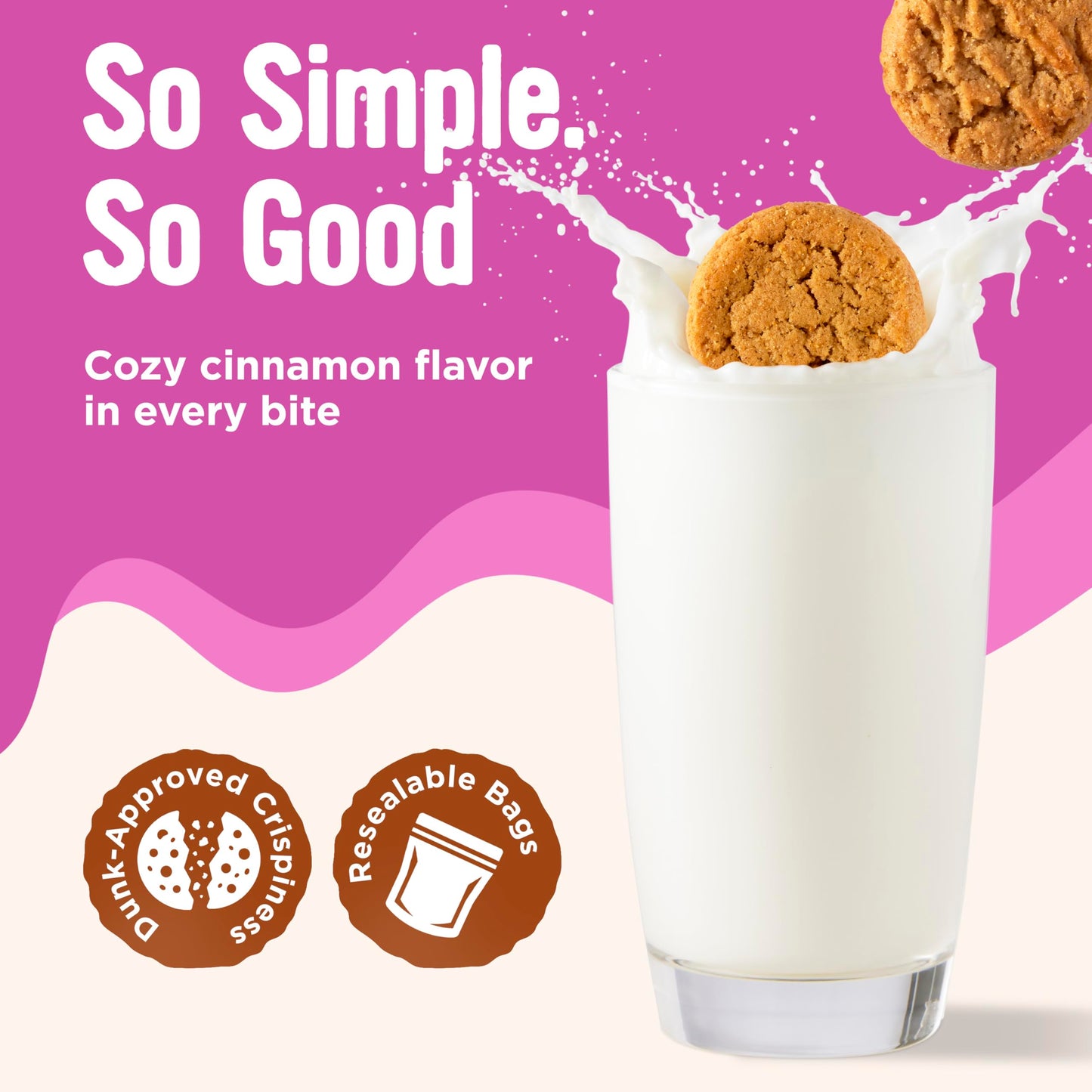 Cooper Street Snacks Snickerdoodle Cookies - Made with Real Butter & Avocado Oil, Nut, Soy & Seed Oil Free, Thin & Crispy Cinnamon Sugar Snacks