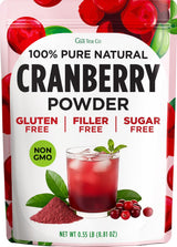 Gya Tea Co Freeze Dried Cranberry Powder 0.55 lb (8.81 oz) - Unsweetened Wild Cranberry Juice for Women & Men, Ideal for Smoothies, Superfood