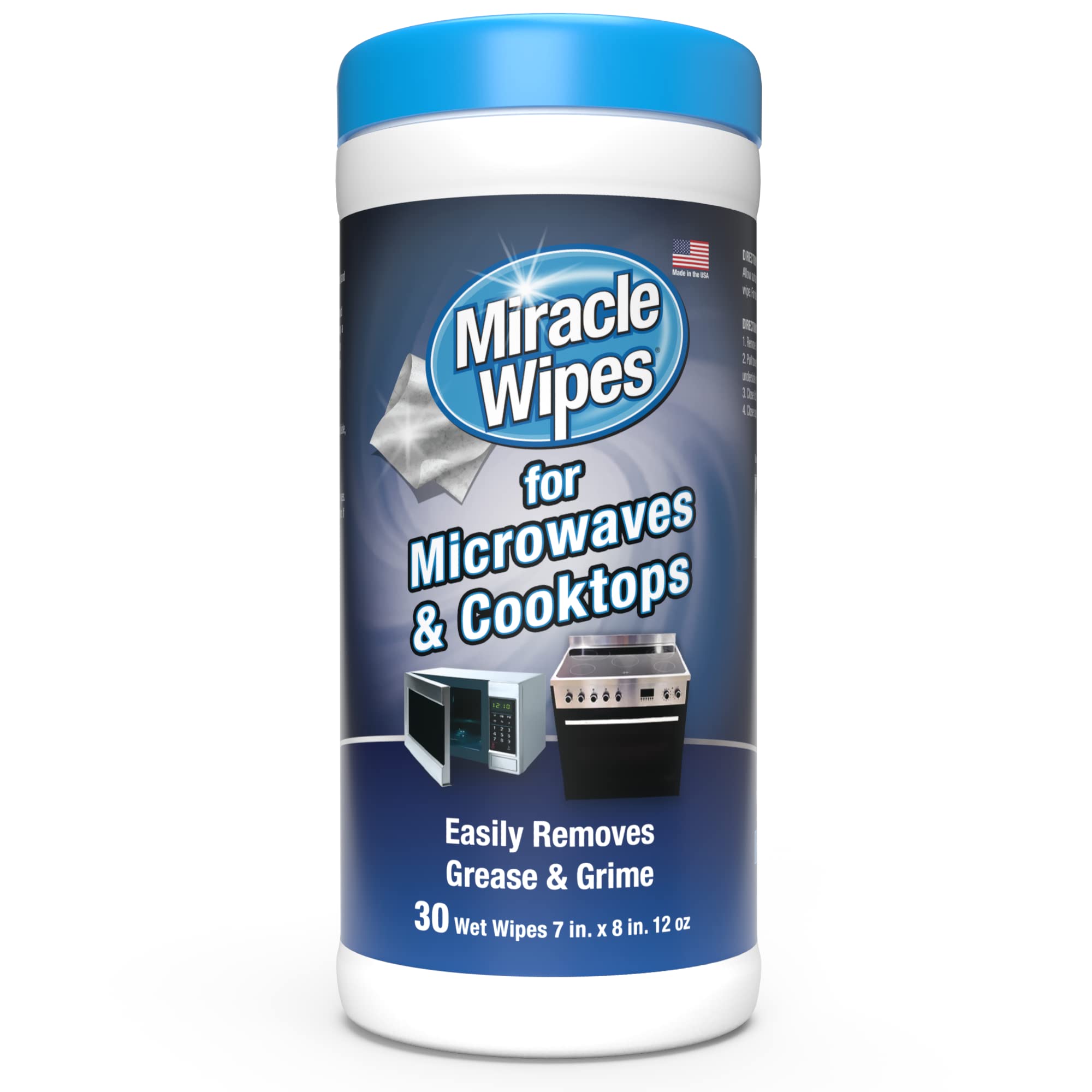 MiracleWipes for Microwaves and Cooktops, Easily Removes Food and Grime Buildup, Safe and Convenient Stove Top Cleaner, Great for Home and Kitchen Use