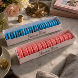 French Macarons Gift Box - Blueberry & Strawberry Flavors - Gourmet Macaron Bites® Biscuits - Elegant Dessert Gift for Birthdays, Holidays & Special