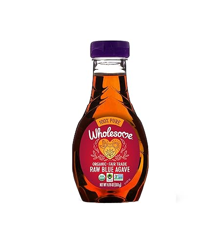 Wholesome Sweeteners 11.75-Ounce Organic Raw Blue Agave Nectar, Fair Trade, 100% Pure, Non GMO, Gluten Free & Vegan, 1 Pack