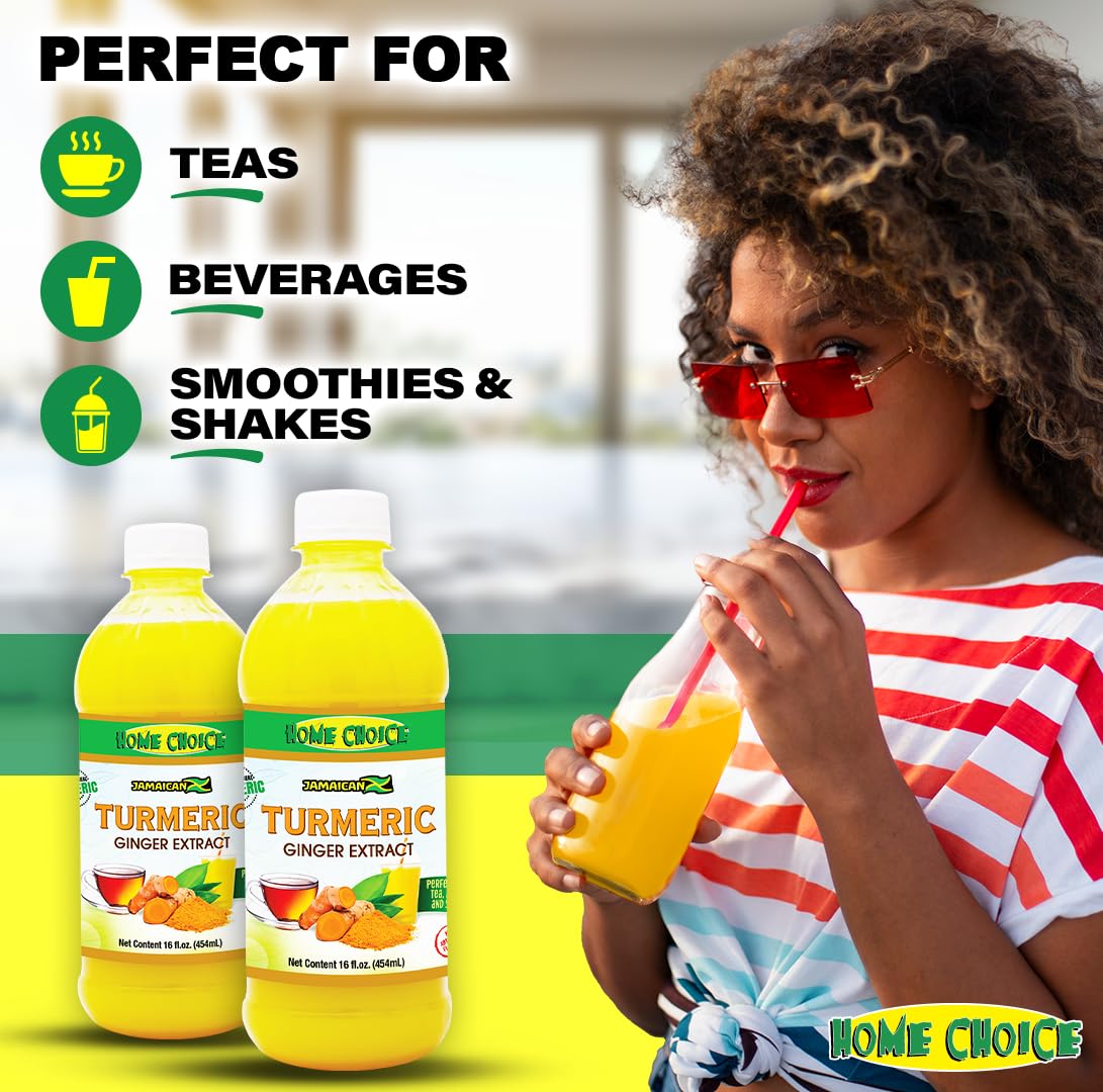Home Choice Jamaican Turmeric Ginger Extract/Flavouring - 454ml (16oz) (Single)