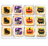 Halloween Cookies 12 Pack Gift Basket | INDIVIDUALLY WRAPPED Decorated Sugar Cookies Treats | Pumpkin Ghosts Scary | Peanut & Nut Free
