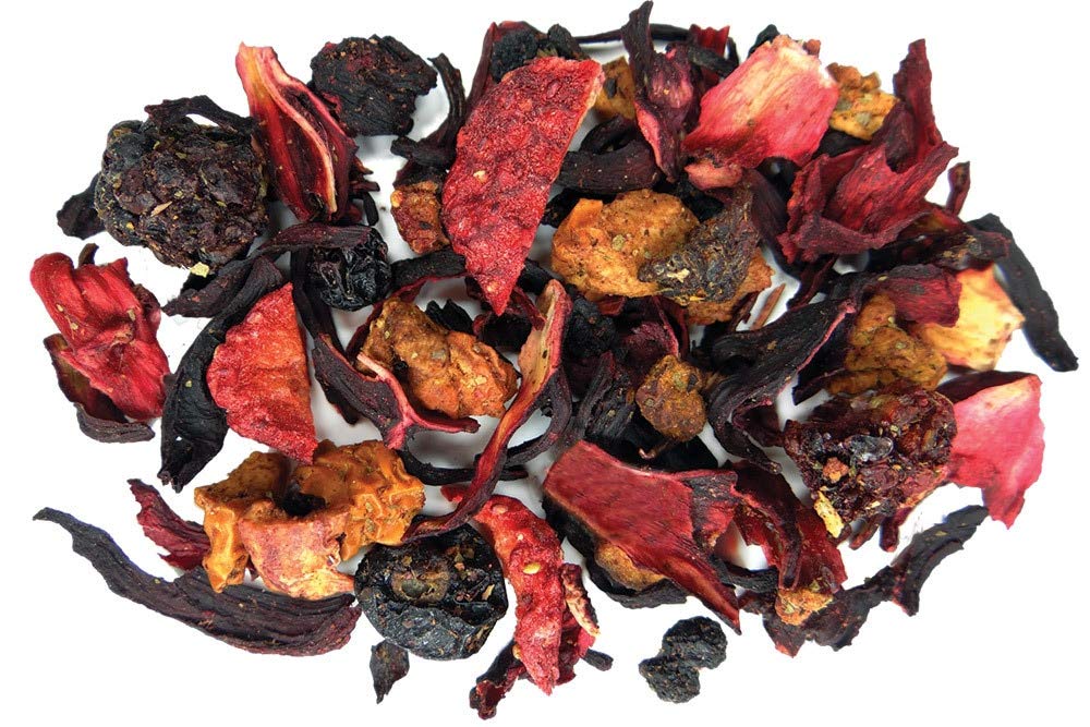 Strawberry Fields Hibiscus Herbal Fruit Tea - Caffeine Free Loose Leaf Bulk Berries Herbs and Fruit - 1 Pound (16 Oz) Pouch
