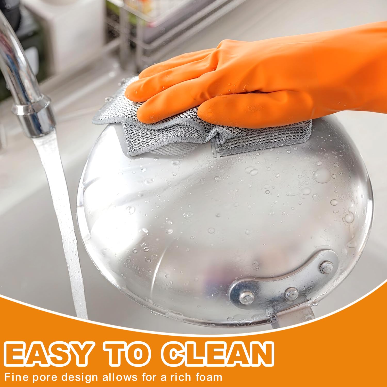 20 Pcs New Upgrade 3-Layer Metal Dish Cloth, No Scratches Wire Cleaning Cloth , Reusable Multipurpose Wire Dishwashing Rag for Kitchen Cleaning
