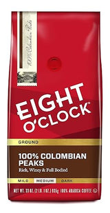 Eight O'Clock Ground Coffee, 100% Colombian Peaks, 33 Ounce (Pack of 1)