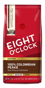 Eight O'Clock Ground Coffee, 100% Colombian Peaks, 33 Ounce (Pack of 1)