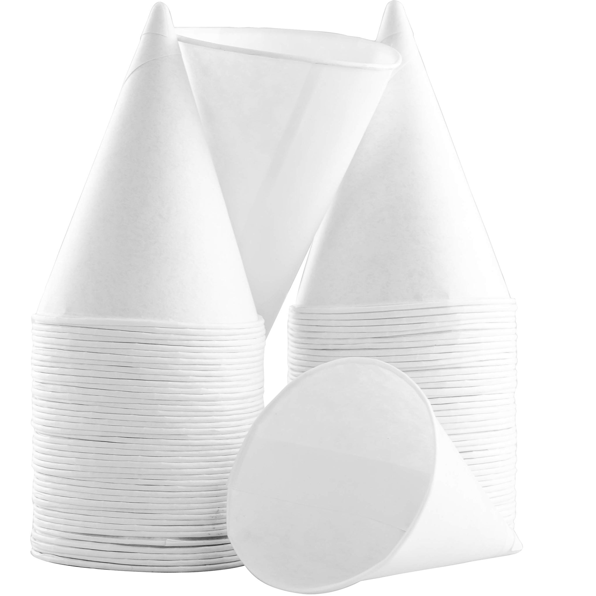 Eco-Friendly, Wax Free 4.5oz White Paper Cone Cups 50Pk. Small Dispenser Cup for Shaved Ice, Office Water Coolers, Sports Teams, Fundraisers