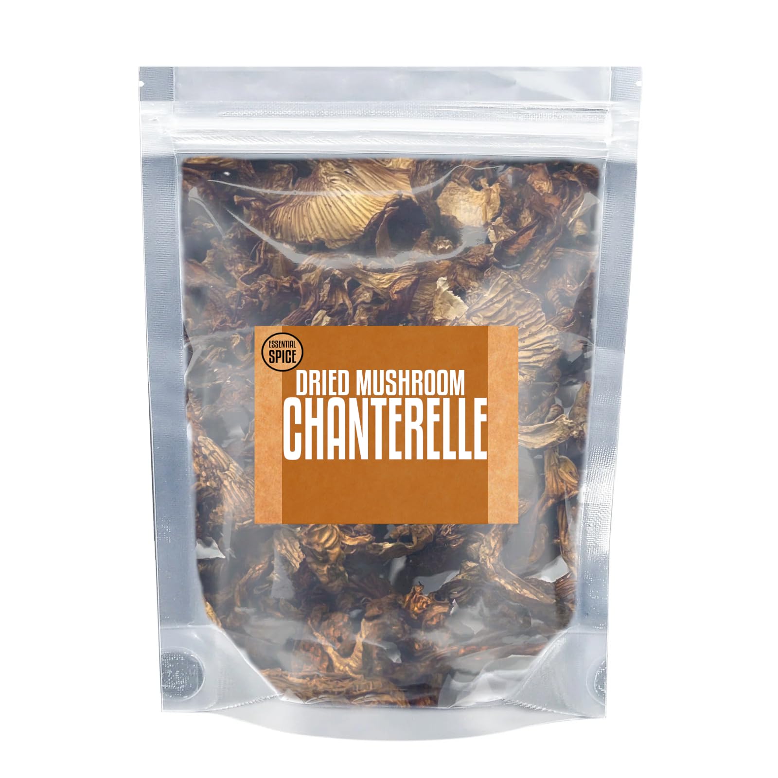 Essential Spice Dried Chanterelle Mushrooms - Whole, Golden & Earthy Flavor - Gourmet Quality for Sauces, Risottos, Pasta & Game Meats - Easy
