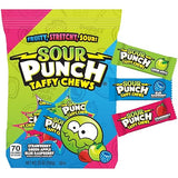 Sour Punch Taffy Candy Chews - 25 oz Bag (Pack of 1) - (Strawberry, Blue Raspberry, Green Apple) - Individually Wrapped Chewy Candy - Fun Sour Chewy