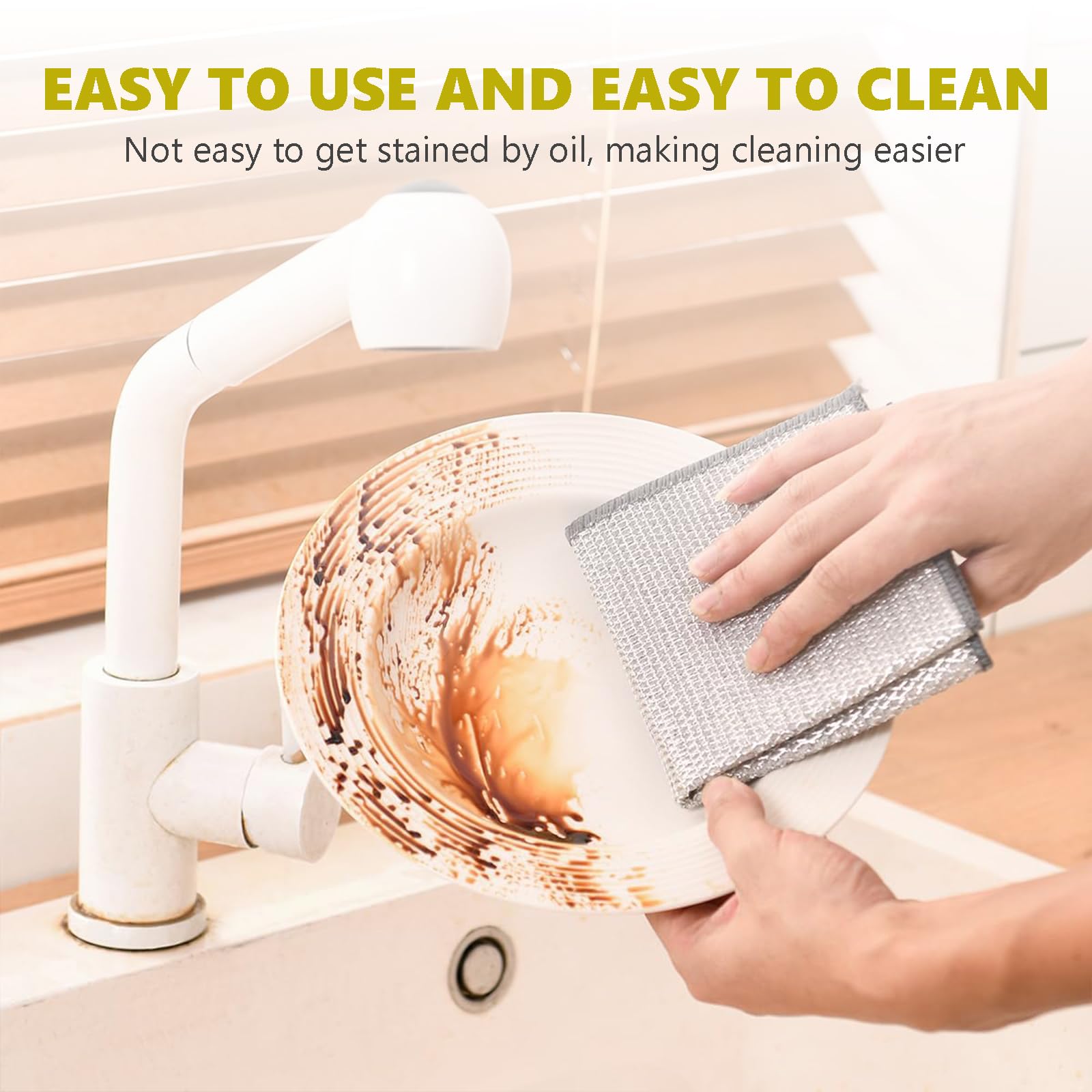Makoto Nobu 10 Pieces Multi-Purpose Wire Cloths, Double Layer Metal Kitchen Cloths, Reusable Wire Washing Dishes, for Pots, Pans, Stains, Stoves