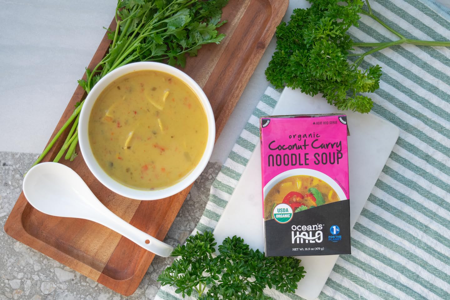 Ocean's Halo Organic Coconut Curry Noodle Soup, USDA Certified Organic, Vegetarian, Shelf-Stable, 16.9 oz