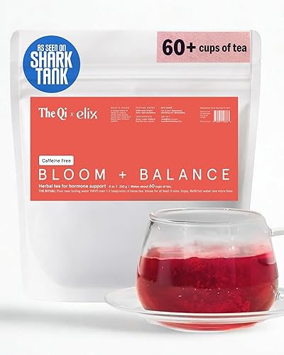 The-Qi Bloom + Balance Herbal Tea - 100% All Natural Whole Dried Flowers & Herbs Tea for Inner Calm & Wellness - Rose, Longan, Goji Berry, Jujube