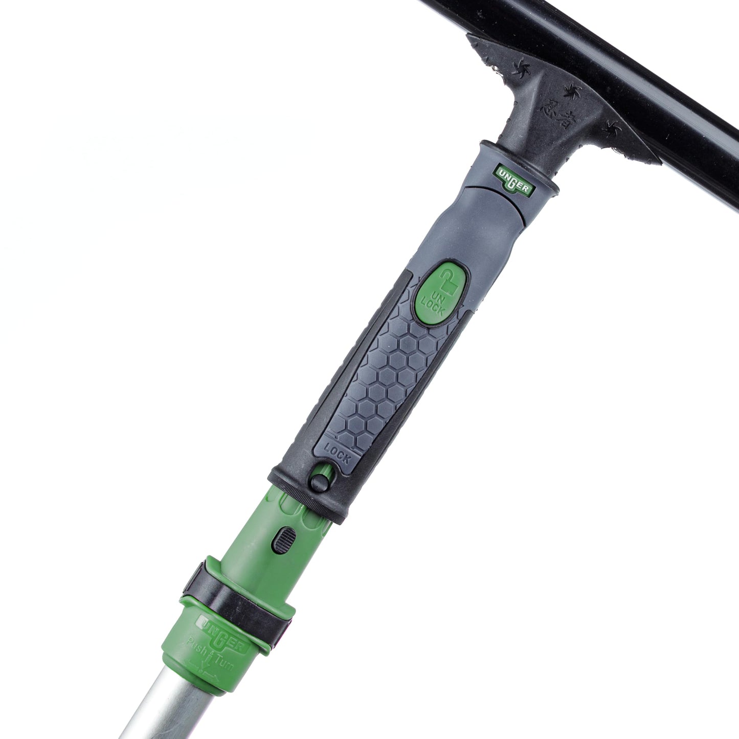 Unger Commercial 22" Swivel T-Bar Window Washer Handle - Lightweight Aluminum with 7-Position Adjustable Head for Hard-to-Reach Areas NI550