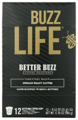 Better Buzz Life Blend (Buzz Life) Single Serve Coffee Pods Medium Roast, 12 Count (Pack of 1), Small Batch Roasted Arabica Coffee Beans, K-Cup