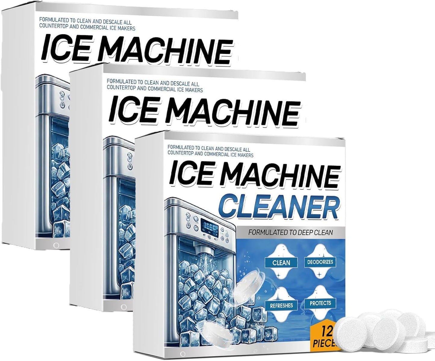 F FENG PEI Ice Machine Cleaner Maker Descaler - Compatible with Opal, Frigidaire, GE Profile, Kitchenaid, Nickel Safe Scale Remover for Countertop